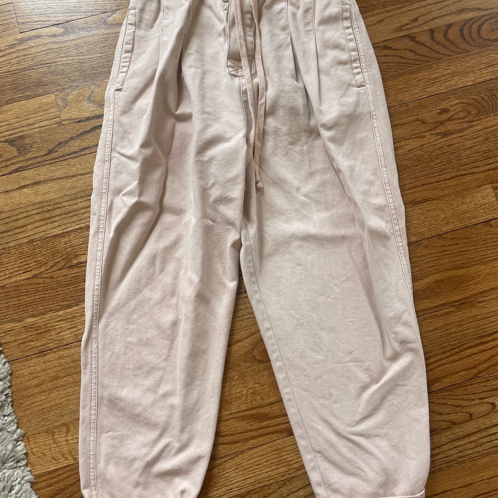 Free People Margate High-Rise Drawstring Paperbag Pants - Light Pink - Small - Picture 8 of 10